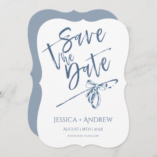 Gepersonaliseerde Save the Date Wedding Kaart (Voorkant / Achterkant)