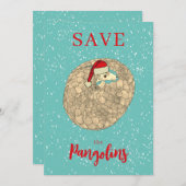 Gepersonaliseerde Save the Pangolin Kerstmis Feestdagenkaart (Voorkant / Achterkant)
