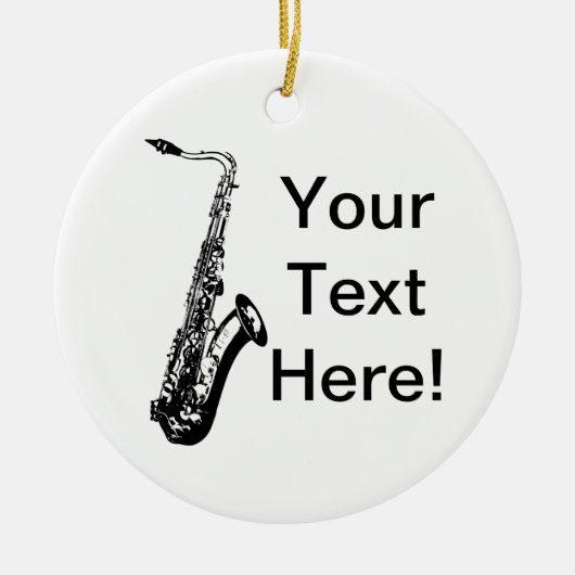 Gepersonaliseerde saxofoon keramisch ornament (Voorkant)