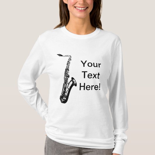 Gepersonaliseerde saxofoon t-shirt (Voorkant)