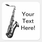 Gepersonaliseerde saxofoon vierkante sticker (Voorkant)
