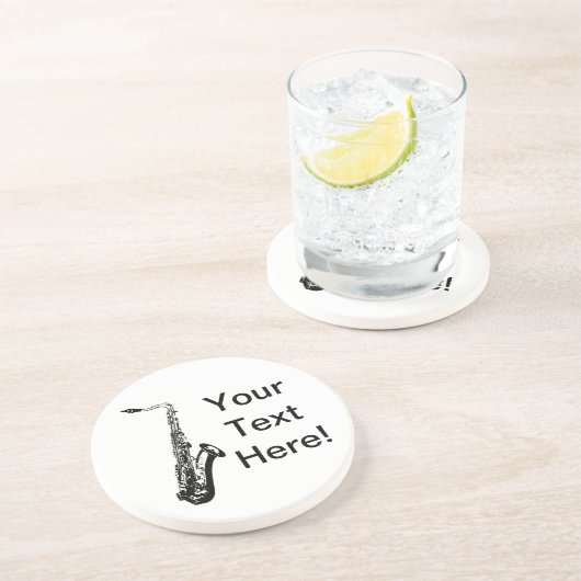 Gepersonaliseerde saxofoon zandsteen onderzetter (Zijkant)