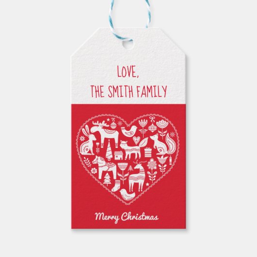 Gepersonaliseerde Scandinavische dieren cadeau Lab Cadeaulabel (Voorkant)