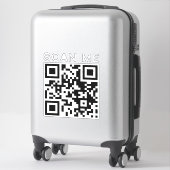 Gepersonaliseerde Scannable QR Code Website Betaal Sticker (Koffer)