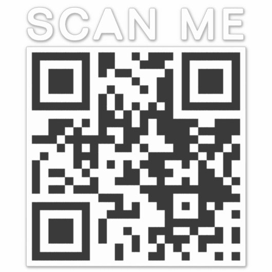 Gepersonaliseerde Scannable QR Code Website Betaal Sticker (Voorkant)