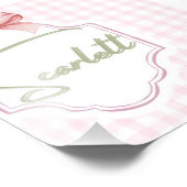 Gepersonaliseerde Scarlett Baby Girl Nursery Gingh Foto Afdruk (Hoek)