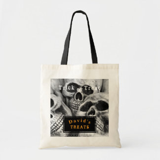 Gepersonaliseerde Scary Skull Heads Halloween Bag Tote Bag