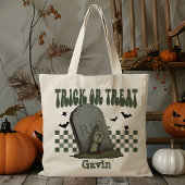 Gepersonaliseerde Scary Zombie Boy Trick or treat  Tote Bag