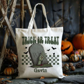 Gepersonaliseerde Scary Zombie Boy Trick or treat  Tote Bag