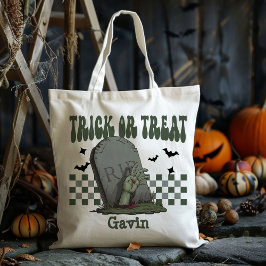 Gepersonaliseerde Scary Zombie Boy Trick or treat  Tote Bag