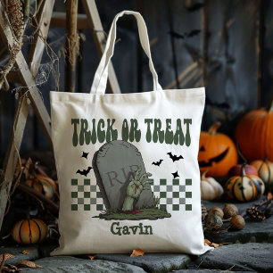Gepersonaliseerde Scary Zombie Boy Trick or treat  Tote Bag