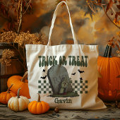 Gepersonaliseerde Scary Zombie Boy Trick or treat  Tote Bag