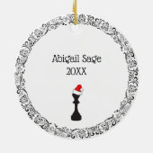 Gepersonaliseerde schaakkoning Kerstfeest Keramisch Ornament (Achterkant)
