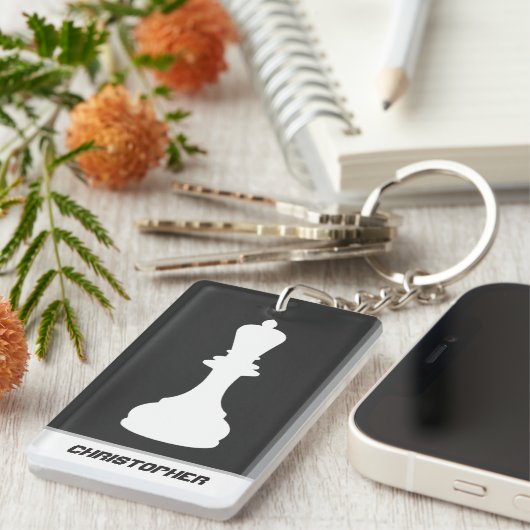 Gepersonaliseerde schaakstukken Bishop en Knight Sleutelhanger (Voorkant Rechts)