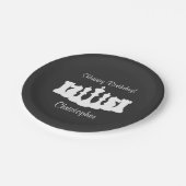 Gepersonaliseerde schaakstukken verjaardag papieren bordje (Gekanteld)