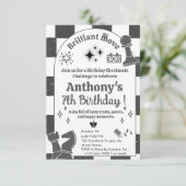 Gepersonaliseerde schaaktoernooi verjaardag voor j kaart (Staand voorkant)