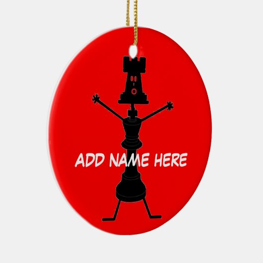 Gepersonaliseerde schaker keramisch ornament (Rechts)