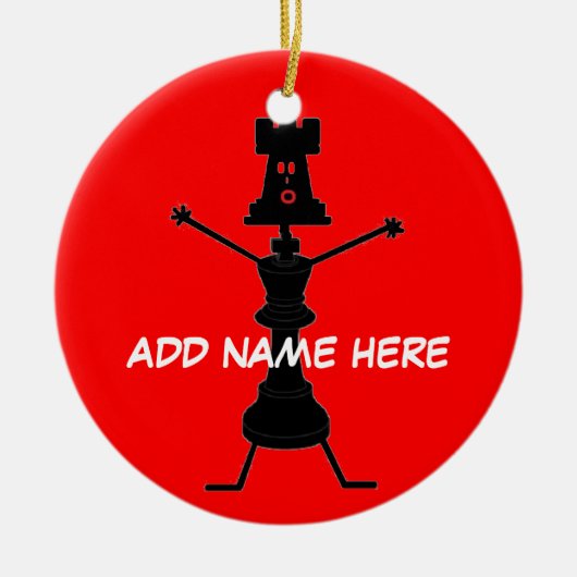 Gepersonaliseerde schaker keramisch ornament (Voorkant)