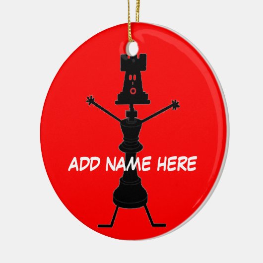 Gepersonaliseerde schaker keramisch ornament (Links)