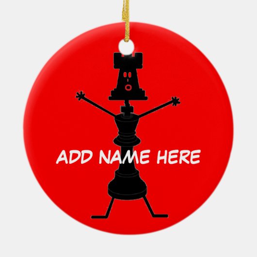 Gepersonaliseerde schaker keramisch ornament (Achterkant)