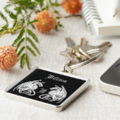 Gepersonaliseerde scharnierende wasbakens sleutelhanger (Zijkant)