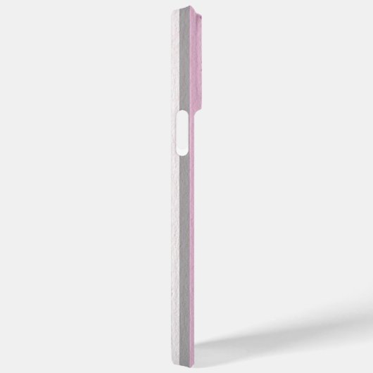 Gepersonaliseerde schatte stripe roze en grijs Case-Mate iPhone case (Achterkant / Rechts)