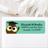 Gepersonaliseerde Schattige Afstuderen Uil Etiket (Insitu)