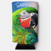 Gepersonaliseerde schattige AI gegenereerde papega Seltzer Blikjeskoeler (Voorkant)