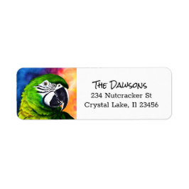 Gepersonaliseerde schattige Amazon Parrot kunstwer Etiket