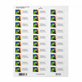 Gepersonaliseerde schattige Amazon Parrot kunstwer Etiket (Full Sheet)