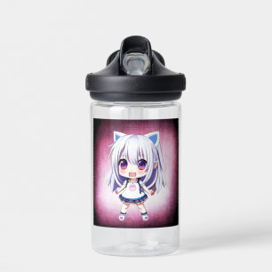 Gepersonaliseerde schattige anime meisje kat oren  waterfles
