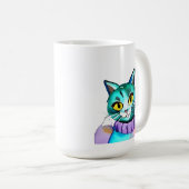 Gepersonaliseerde schattige blauwe kat koffiemok (Voorkant rechts)