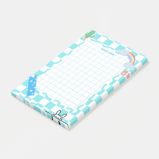 Gepersonaliseerde schattige blauwe post-it notitie post-it® notes (Schuin)