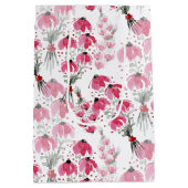 Gepersonaliseerde Schattige Boho Pink Waterverf Fl Medium Cadeauzakje (Achterkant)