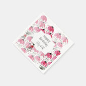 Gepersonaliseerde Schattige Boho Pink Waterverf Fl Servet (Hoek)