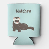 Gepersonaliseerde schattige bruine fret munt groen blikjeskoeler (Voorkant)