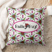 Gepersonaliseerde schattige bug en bloemen kussen (Deken)