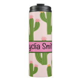Gepersonaliseerde schattige cactus drink tumbler thermosbeker