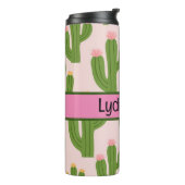 Gepersonaliseerde schattige cactus drink tumbler thermosbeker (Gedraaid links)