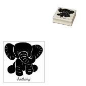 Gepersonaliseerde schattige Cartoon Baby olifant Rubberstempel (Gestempeld)