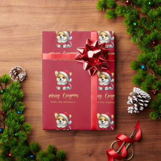 Gepersonaliseerde Schattige Corgi – Vrolijke Corgm Cadeaupapier