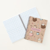 Gepersonaliseerde Schattige Cozy Hot Cocoa Pattern Notitieboek (Binnen)