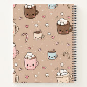 Gepersonaliseerde Schattige Cozy Hot Cocoa Pattern Notitieboek (Achterkant)