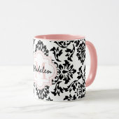 Gepersonaliseerde schattige damesmonogrammen mok (Voorkant rechts)