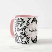 Gepersonaliseerde schattige damesmonogrammen mok (Voorkant links)