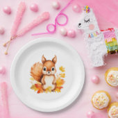 Gepersonaliseerde schattige dierlijke eekhoorn her papieren bordje (Feest)