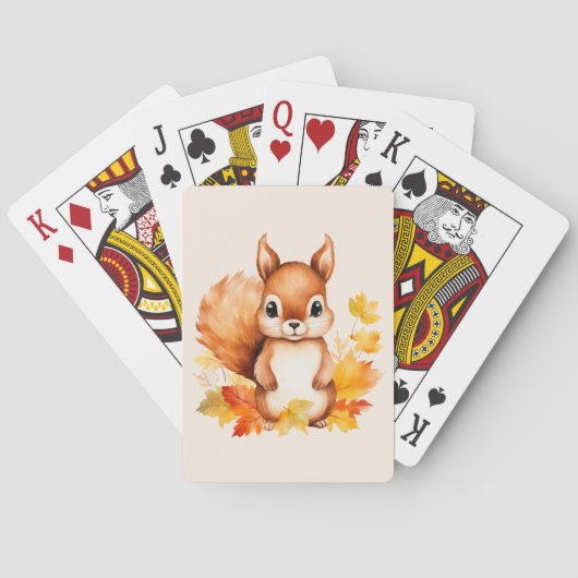 Gepersonaliseerde schattige dierlijke eekhoorn her pokerkaarten (Achterkant)