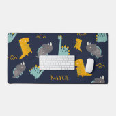 Gepersonaliseerde schattige dinosaurus Kind Bureaumat (Keyboard & Muis)