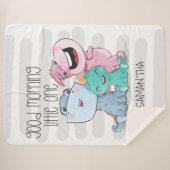 Gepersonaliseerde schattige dinosaurussen meisje b sherpa deken (Voorkant (horizontaal))