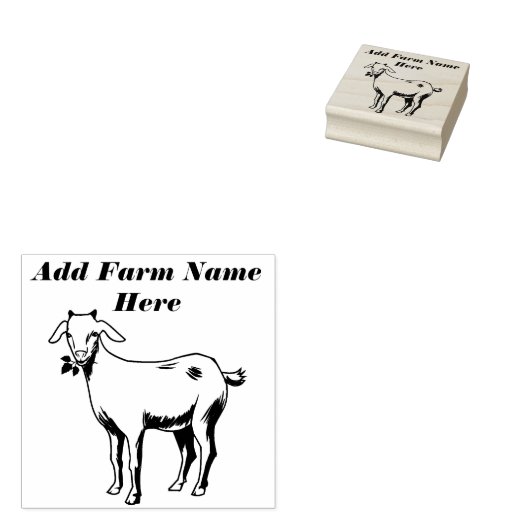 Gepersonaliseerde schattige geit Boerderij stempel (Gestempeld)